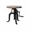 Black Wood Metal Side Table (45 X 45 X 42 Cm)