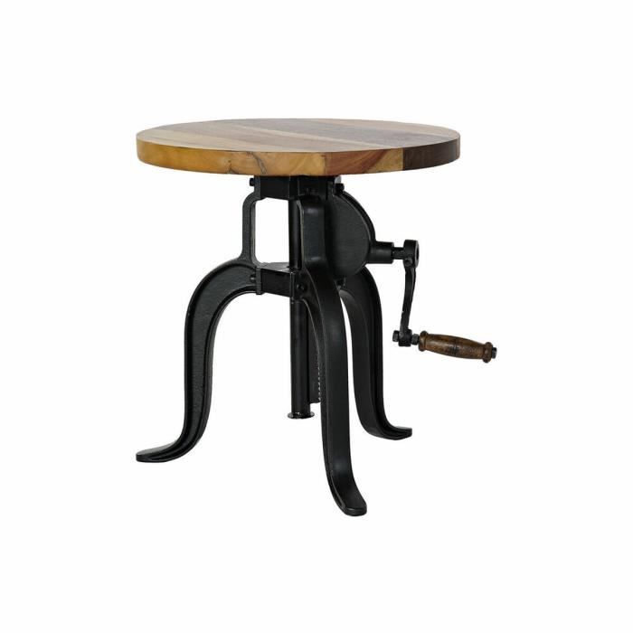 Table D'appoint Noir Bois Métal (45 X 45 X 42 Cm)