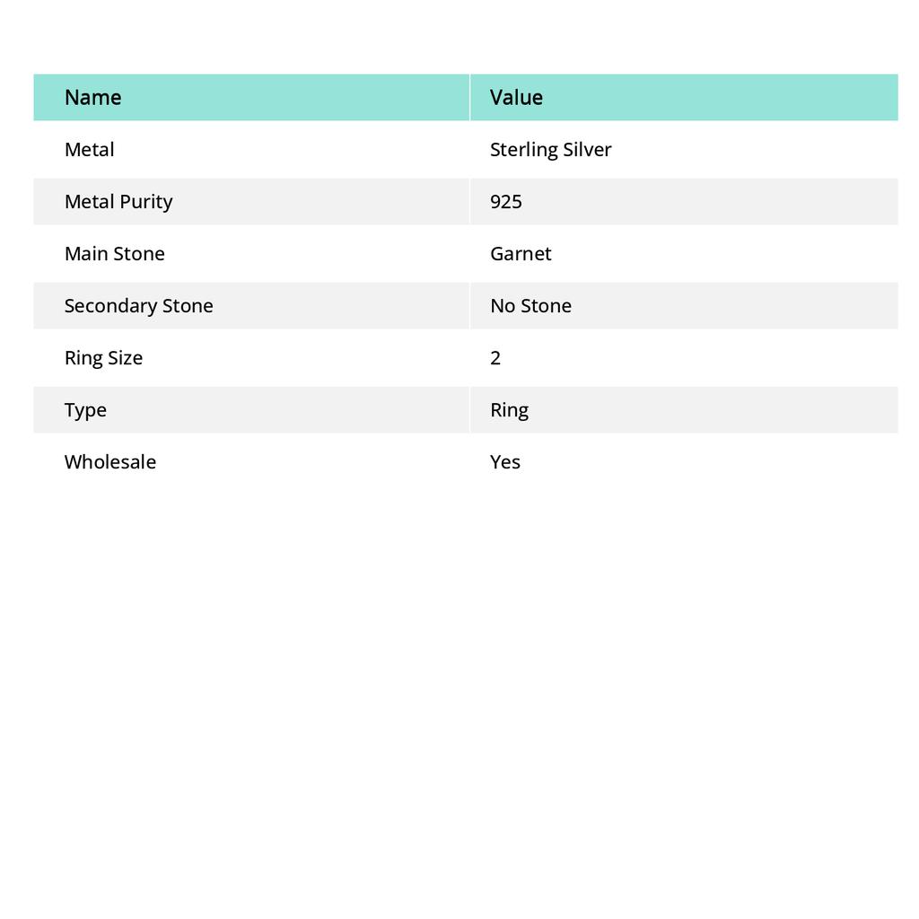 Natürlicher Granat Edelstein Handgefertigt 925 Sterling Silber Schmuck Ring Größe 2 l0M89