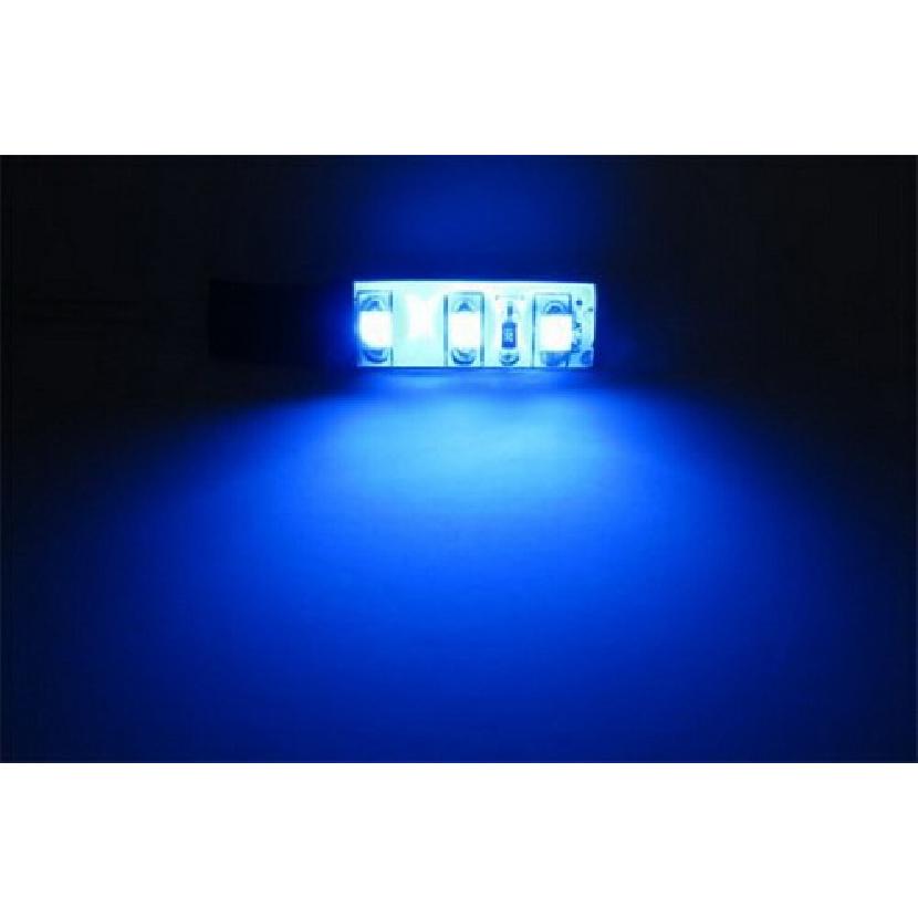 3-SMD Blue LED Strip Lights For Cup Holder Gauge Cluster Glove Box Foot Area