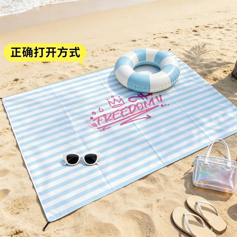 Portable Picnic Blanket Beach Lawn Camping Waterproof Sandproof Lightweight Foldable Outdoor Mat 2-6 Persons