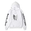 Attack on Titan Freedom Wings Hoodie Unisex Fleece Sweatshirt Survey Corps Logo Gothic Vertical Text Both Sleeves Autumn Winter Pullover