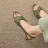 Krazing Pot Microfiber Low Heels Concise Style Buckle Straps European Design Summer Size 43 Size 42  Women Sandals