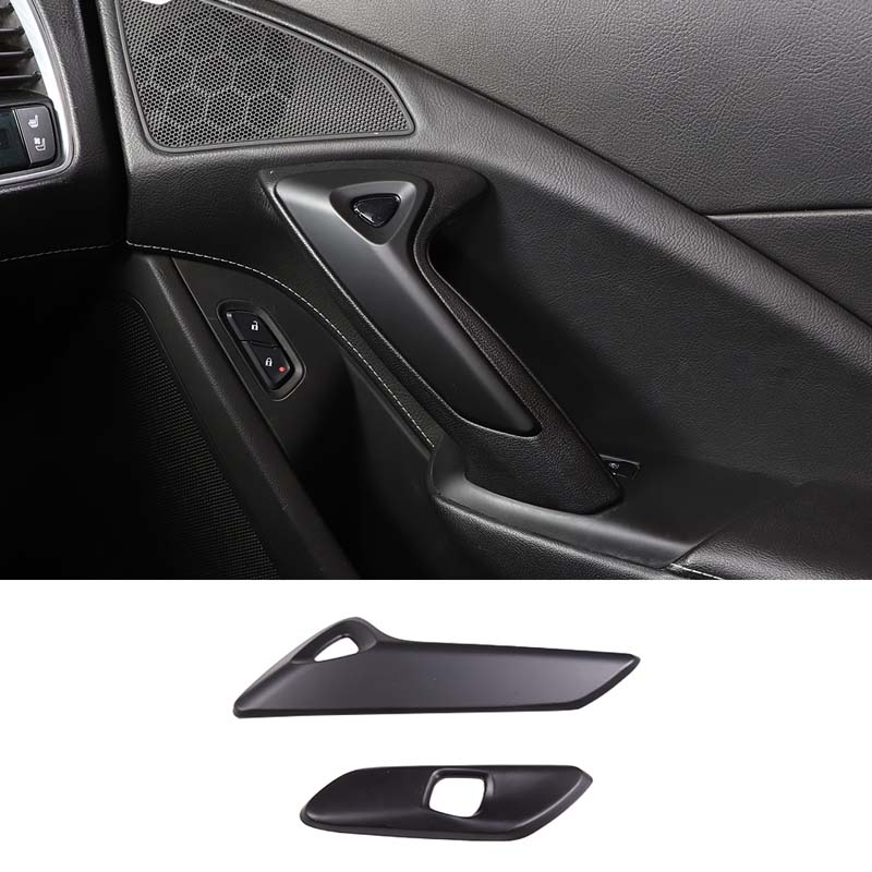 ABS Car Inner Door Armrest Electric Switch Button Frame Cover Trim Stickers For Chevrolet Corvette C7 2014-2019 Auto Accessories