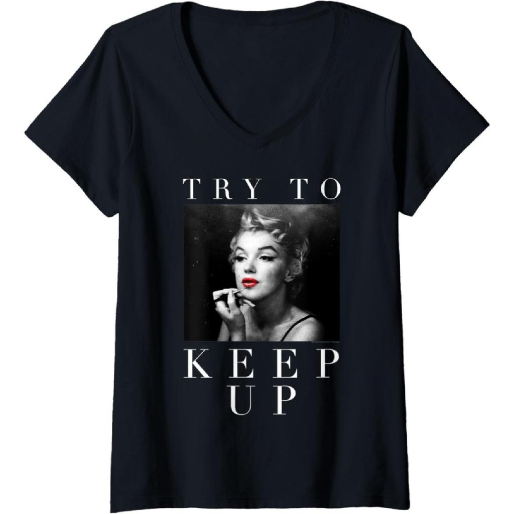 Womens Marilyn Monroe Keep Up V-Neck T-Shirt