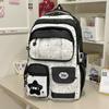 Schoolbag Plaid Polka Dot Star Multi-compartment Backpack Fashion Girl Lightweight Burden Reduction Middle and High School Students Large Capacity 