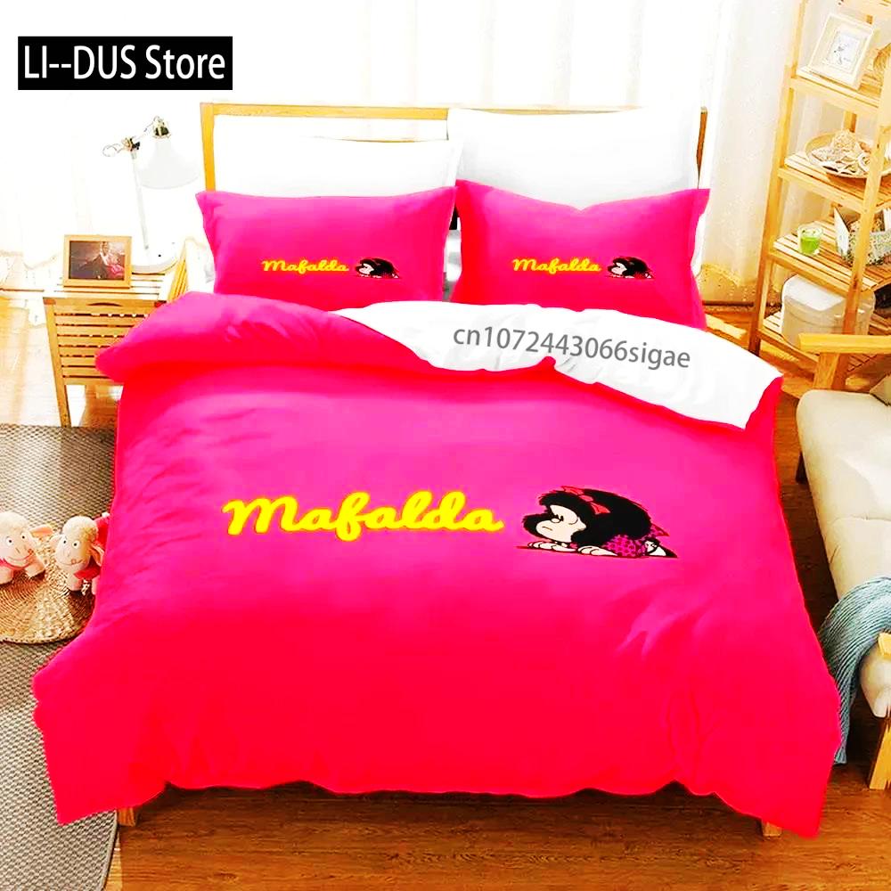 3D Print Mafalda Bedding Set Duvet Cover Bed Set Quilt Cover Pillowcase Comforter King Queen Size Boys Adult Bedding Set