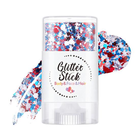 Independence Day Body Glitter Flag Face Stick Patriotic USA Hair Glitter Accessories Sparkling Red White F