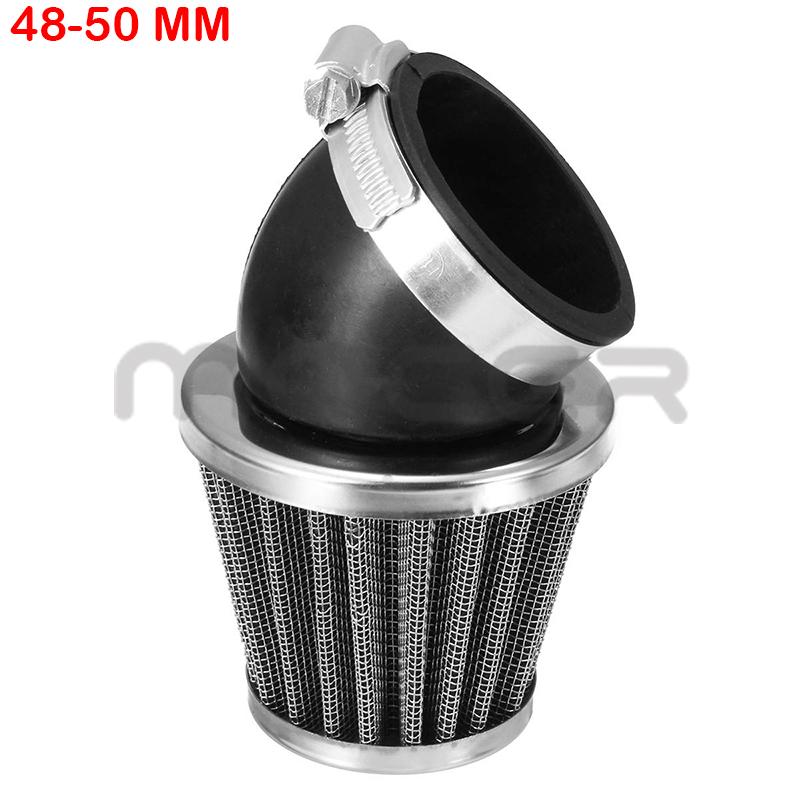 

35/38/42/45/48/50/54/58/60mm motorfiets Paddestoel Hoofd Luchtfilter Klem Op Air Filter Cleaner For Honda Yamaha Suzuki Kawasaki 48-50MM bend