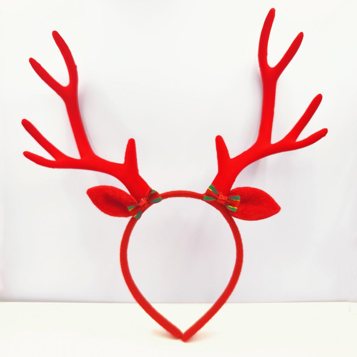 

Large Red Reindeer Antler Headband - Creative Christmas Headwear & Photo Accessory for Adults 025