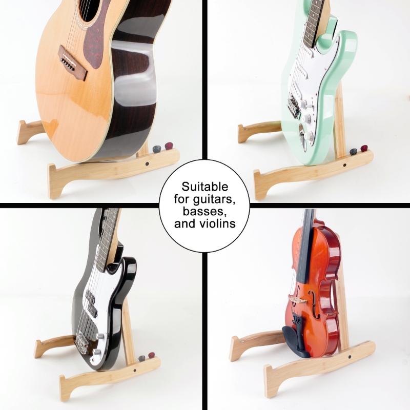 Ukulele Stand Wood Guitar Rack A-Frame Style Standing Musical Instrument Holder with Smooth Side for Ukuleles Violins