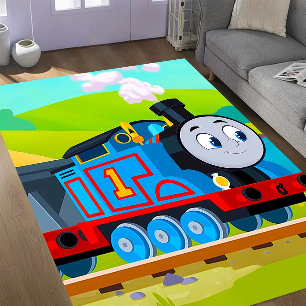 Thomas Friends Express Themed Anti-Slip Rugs - Polyester Home Decor, Suitable for Bedrooms, Living Rooms, Doorways, Studios, and Decorations