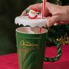 Christmas Ceramic Mugs Large 400ml Capacity Festival Christmas Theme Ceramic Mugs with Lid for Hot Beverage
