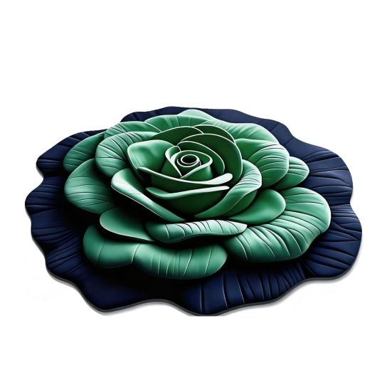 Yousheng Floor Mat 3D Flower Pattern Crystal Velvet Bathroom Mat Anti-Slip Dot Backing Large Absorbent Quick-Drying Bath Mat