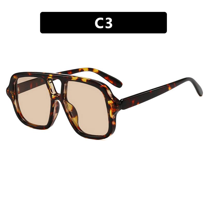 Classic Retro Double Bridge Square Pilot Sunglasses Fashion Women's UV Protection Eyeglasses Men's Outdoor Driving Eyewear