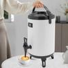 Großer 10L Edelstahl Heiß- & Kaltgetränke-Spender mit Thermometer, Auslaufsicherem Hahn & Deckel – Perfekt für Veranstaltungen & Partys