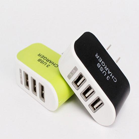 Triple USB Ports Travel Charger for Phone Tablet 3 Ports Power Charger Adapter