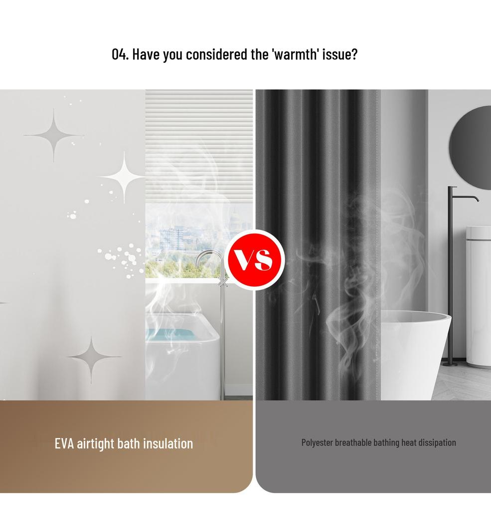 Wodoodporna, odporna na pleśń zasłona prysznicowa i przegroda do użytku w łazience