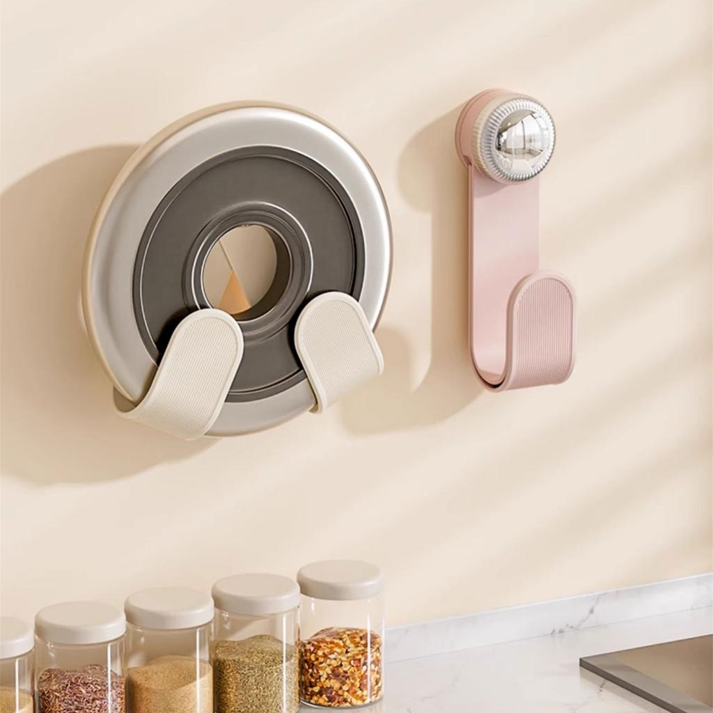 2Pcs Wall Mounted Pan Cover Rack with Suction Cup Pot Lid Holder Pan Cover Storage Holder Wall Hanging Pot Lid Rack