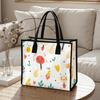 Cute Cartoon Pattern Tote Bag Casual Reusable Shopping Handbag for Daily Use