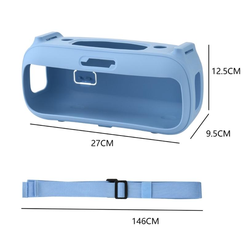 Portable Silicone Cover with Carrying Straps Protective Skin for Speaker, Water Resistant Case