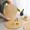 Linen Woven Heat-Resistant Placemats, Anti-Scalding Table Mats, Pot Holders, Dish Coasters, Table Mats, Bowl Coasters for Home Use, Set of 2, 18cm