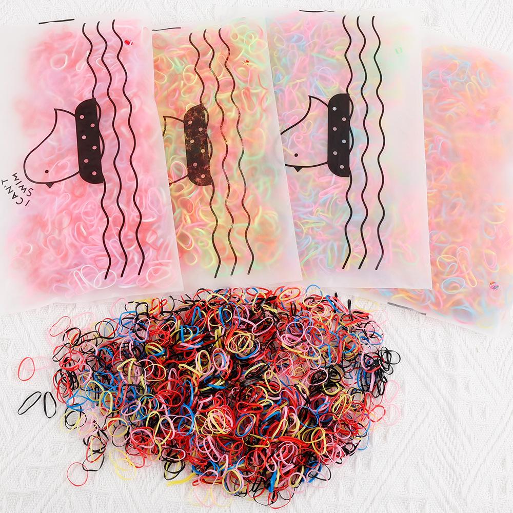 1000 Pieces Cute Baby Disposable Rubber Band Candy Color Hair Rope Children Accessories Girls Mini Elastic Hair Bands for Kids