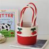 Sturdy and Portable Cherrys Designs Cotton Rope Storage Basket Home Accessory for Household Organization Solution