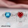 New Bright Colored Love Cubic Zirconia Rings for Women Romantic Bridal Wedding Ceremony Party Accessories Gift Trendy Jewelry