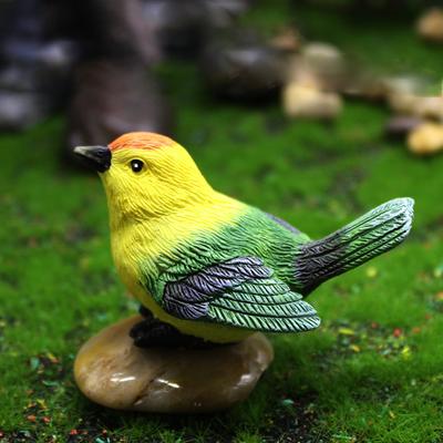 3Pcs Bird Figurines with Nest Bird Statues Decorative Bird Landscape Ornaments Simulation Bird Decoration for Micro Landscape