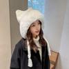 New Women Winter Warm Cute Beanie Hat Cat Ears Lady Kawaii Knitted Crochet Beanies Hat Cap With Braid For Women