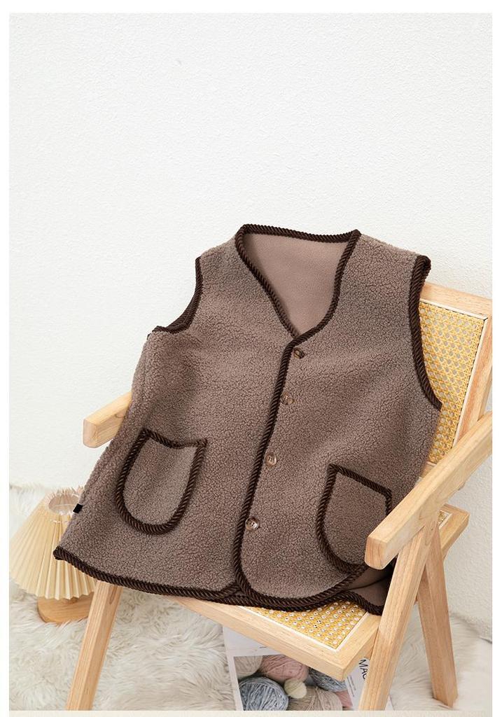 Women's Plus Size Fleece-Lined Lambswool Vest - New Autumn/Winter 2025 Fashion