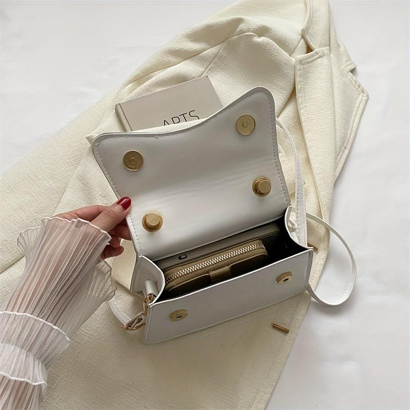 Mini Solid Color Handbag, Simple Square Crossbody Bag, Fashion Shoulder Purse For Women