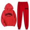 Unisex Oversized Hoodie Jogger Set Men Women Casual Sportswear Cotton Blend Warm Fleece Lined
