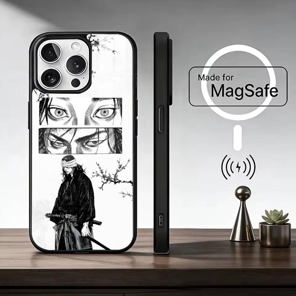 Miyamoto V-Vagabond M-Musashi Phone Case For iPhone17,16,15,14,13,12,11 Plus,Pro Max Magnetic For Magsafe Wireless Charging iPhone16