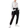 Emporio Armani FW22 Logo Print Color Block Sports Pants Women Bottoms Black 6LTP57-TJCZZ-1200