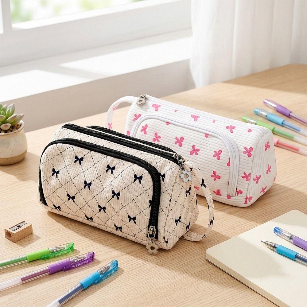 Big Capacity Canvas Pencil Pouch Multifunctional Stationery Box New Large Pencil Case