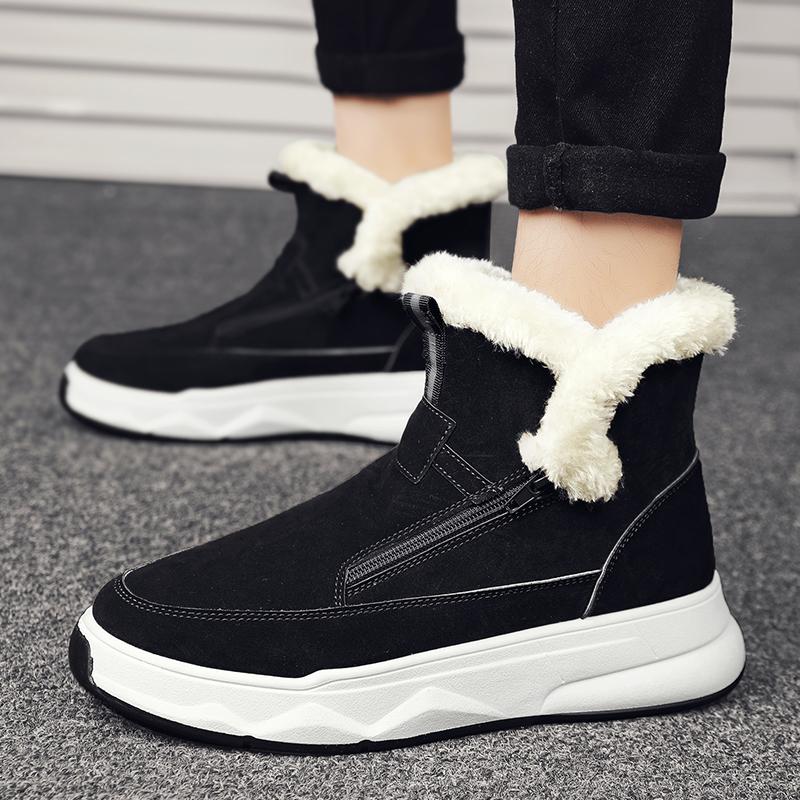 2025 New Autumn Winter Shoes for Men Warm Casual Anti Slip Snow Boots Fashionable Plush High Top Men's Cotton Shoes Botas Hombre