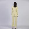 Elegant Green Women's Double-Breasted Woven Suit - Long-Sleeved, Slimming, Perfect for Spring and Autumn