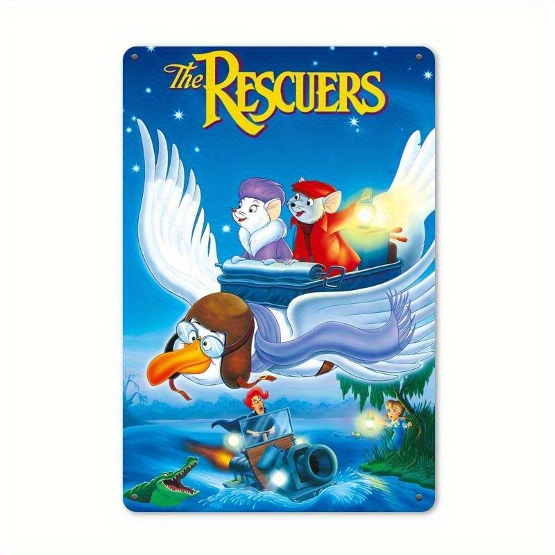 1pc "Rescuers" 20.32x30.48 Cm Metal Wall Art, Vintage Style, Multipurpose, No Electricity Needed, Easy Mounting, Ideal for Home