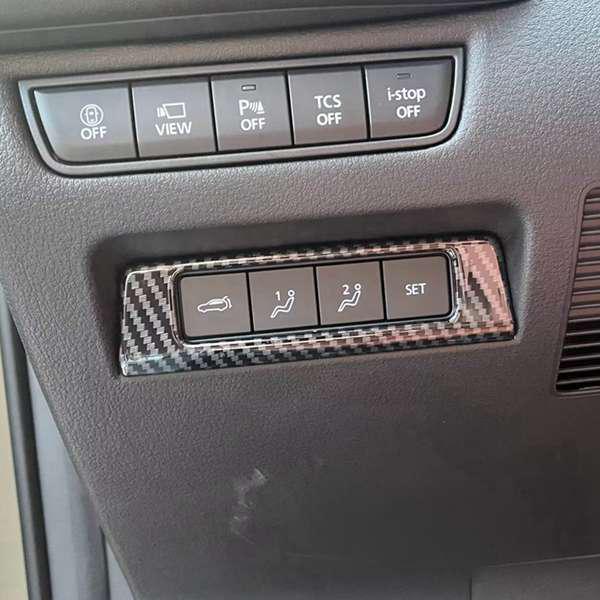 2 pcs Carbon Fiber Grain ABS Headlight Switch Cover for Car Interiors