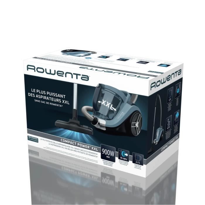Aspirateur Sans Sac - ROWENTA - Compact Power XXL - 900 W - Bac À Poussière 2,5 L - Filtration 99,98 %