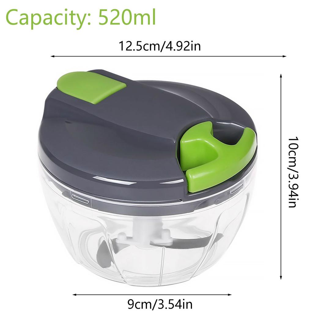 520ml Manual Food Chopper Hand Pull String Vegetable Cutter Portable for Garlic Ginger Fruits Chopper Kitchen Food Processor
