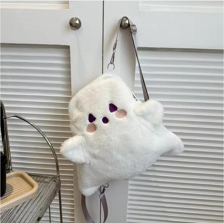 Fashionable Halloween Ghost Personalized Plush Japanese Backpack Multi-Functional Single Shoulder Crossbody Bag