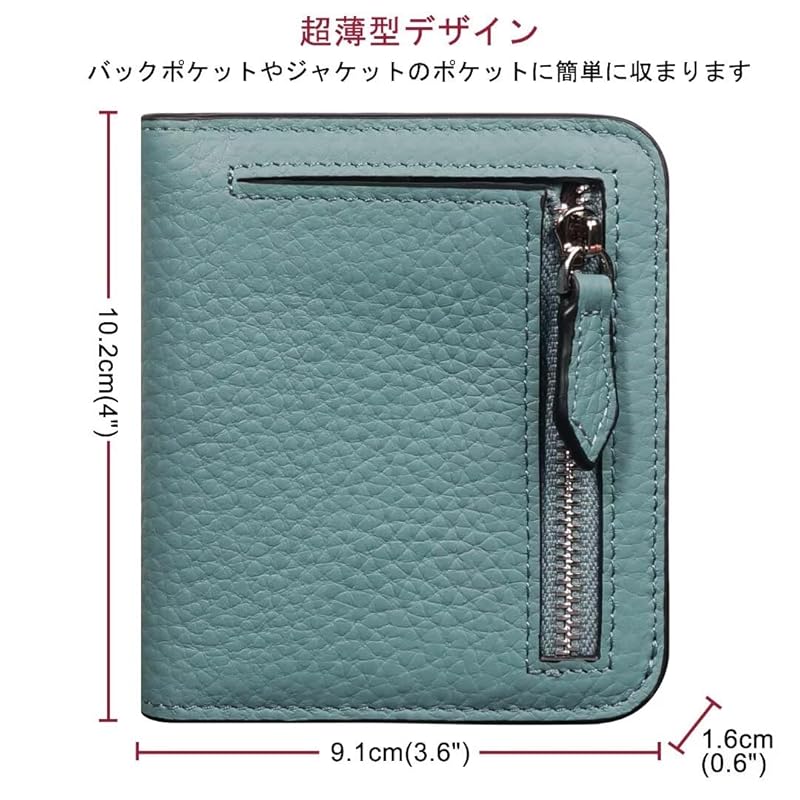 [GADIEMKENSD] ladies bifold card case men's compact and light folding wallet thin mini wallet cute billfold coin leather purse RFID blocking trip