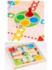 Holz 2-Spieler Bumper Schach & Ludo Interaktives Tischspiel für Eltern und Kinder
