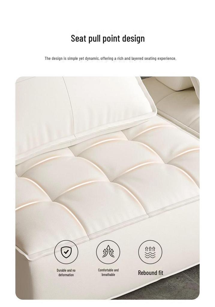 Minimalist Tech Fabric Double Module Sofa for Small Apartments