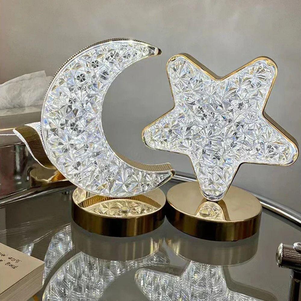 Dimmable LED Atmosphere Lamp Cordless Star Bedside Lamp Creative Crystal Night Light  Bedroom