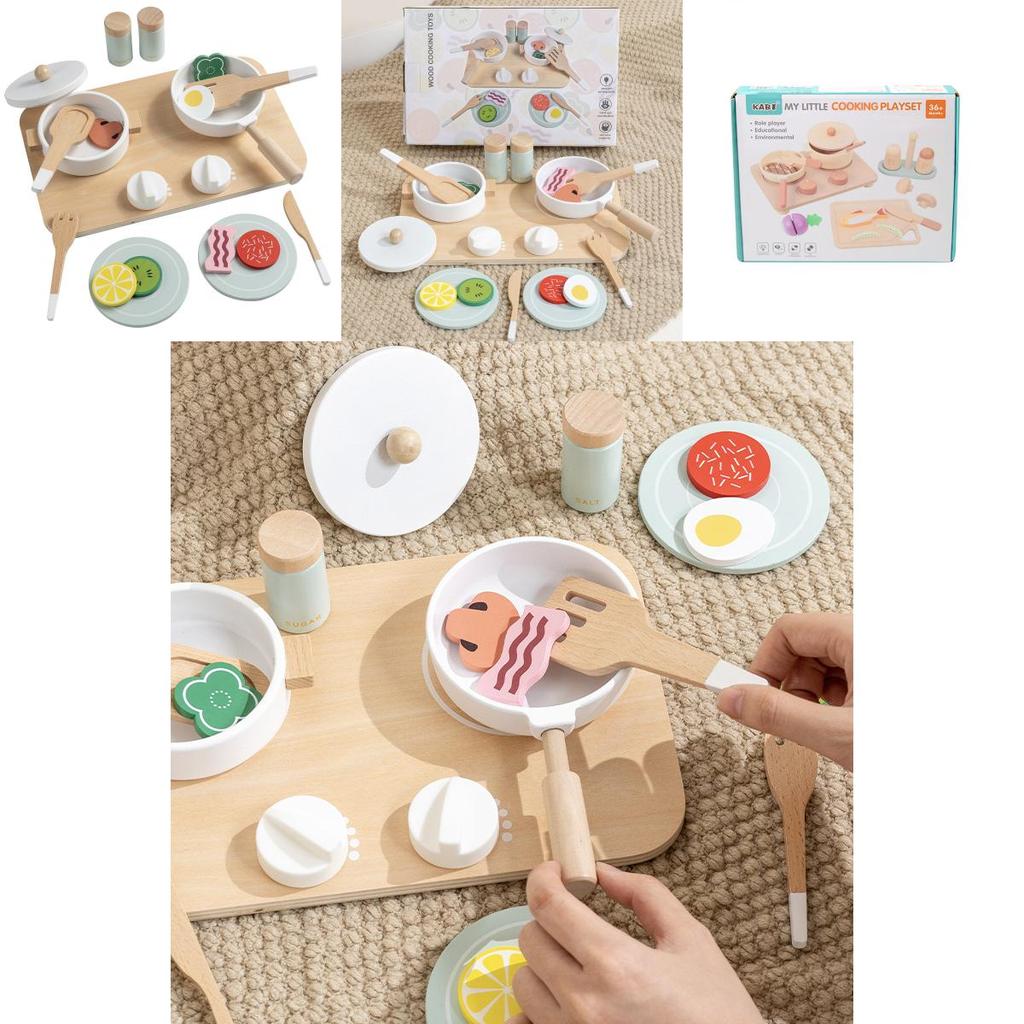Wooden Simulation Cooking Utensils, Pots, And Children Toy Sets For Sensory And Cognitive Growth