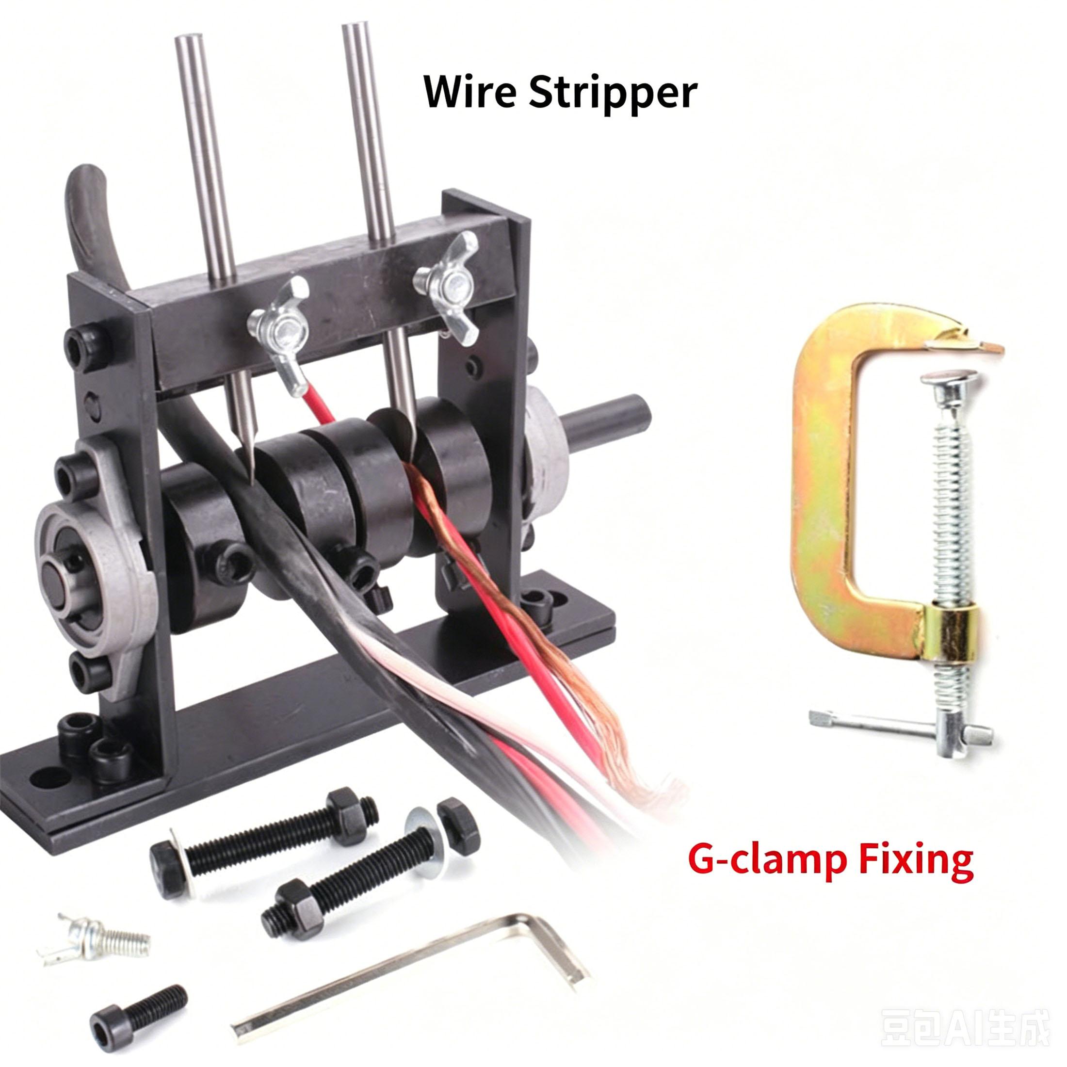 Manual Wire Stripping Machine, Portable Copper Cable Stripper Tool with 2 Feed Wheels Drill-Powered Compatible for Scrap Copper Recycling Electricians